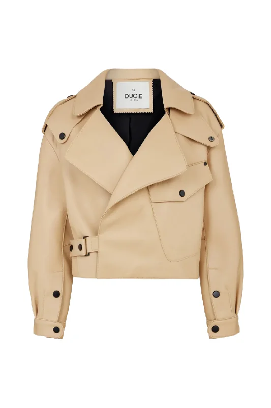 Simi Leather Jacket - Beige Cashmere