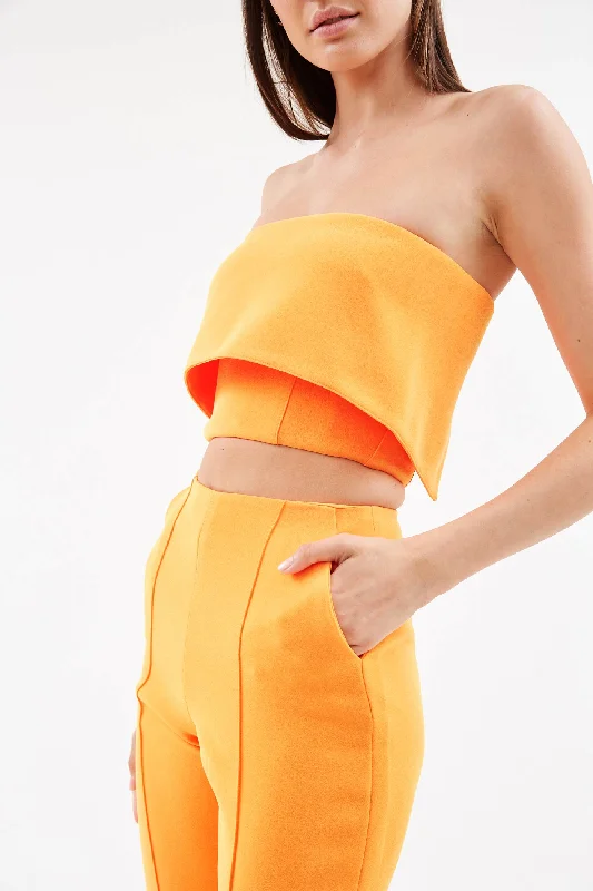 Zak Orange Cuff Crop Feminine Women's Style 