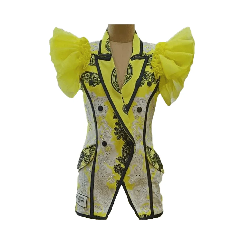 Yellow Canary Straight Blazer Practical Women's Quick - dry
