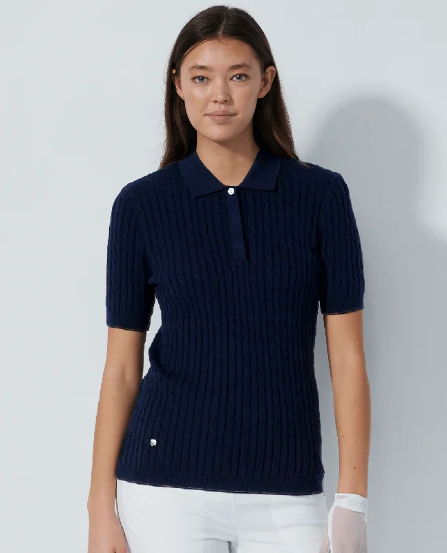 DAILY SPORTS Madelene Cashmere Knitted Polo 273 Navy Gym