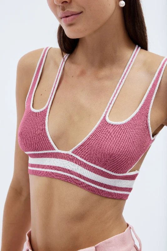 Fitted X Pink Bra Top Street