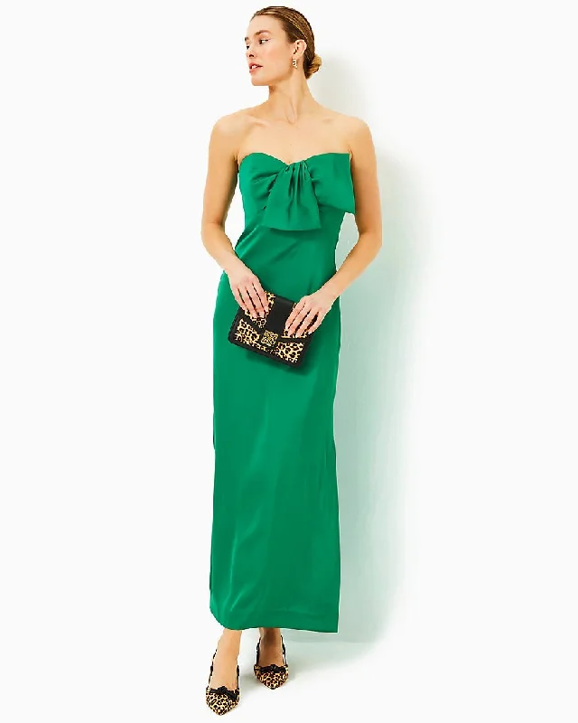 Carlynn Satin Maxi Bow Dress Bohemian Women's Free