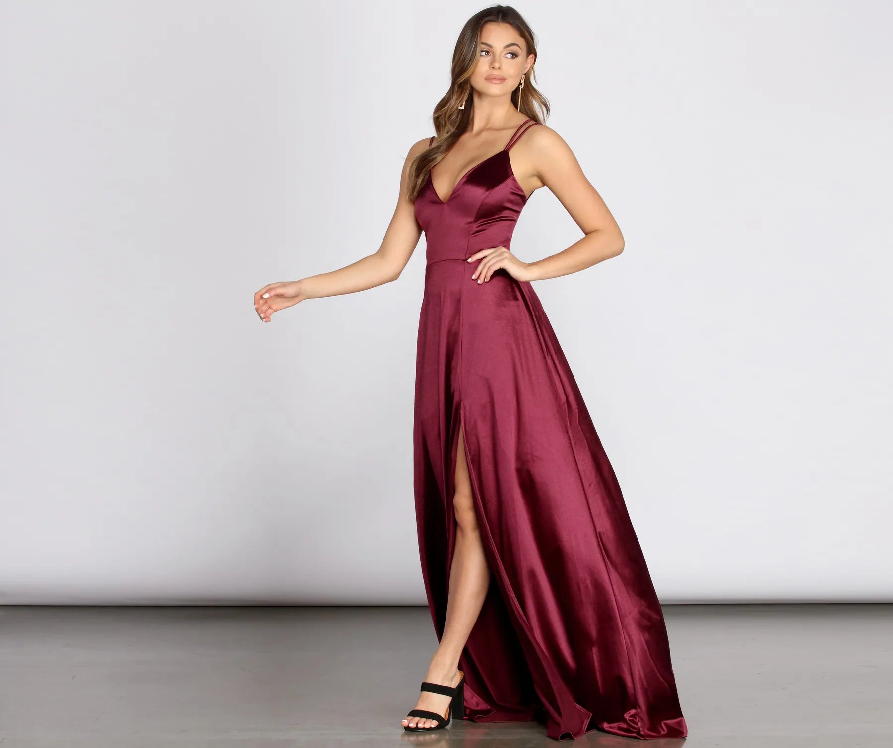 Monique Formal Satin A-Line Dress Bold Women's Statement