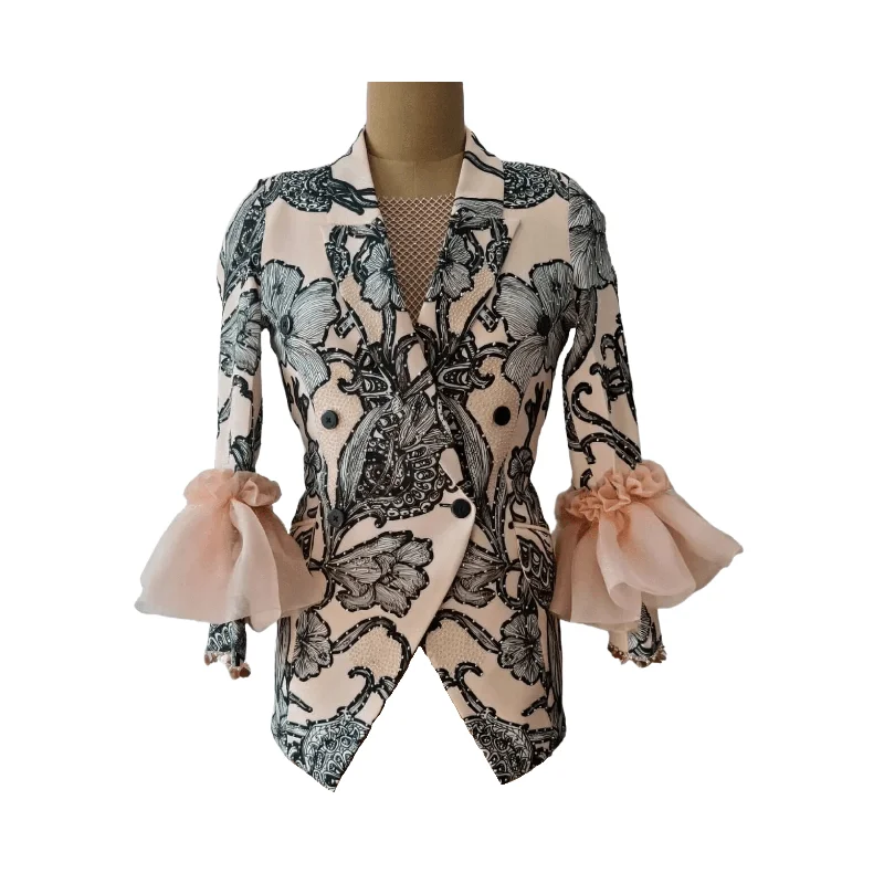 Pink Seahorse Double Breasted Blazer Compression