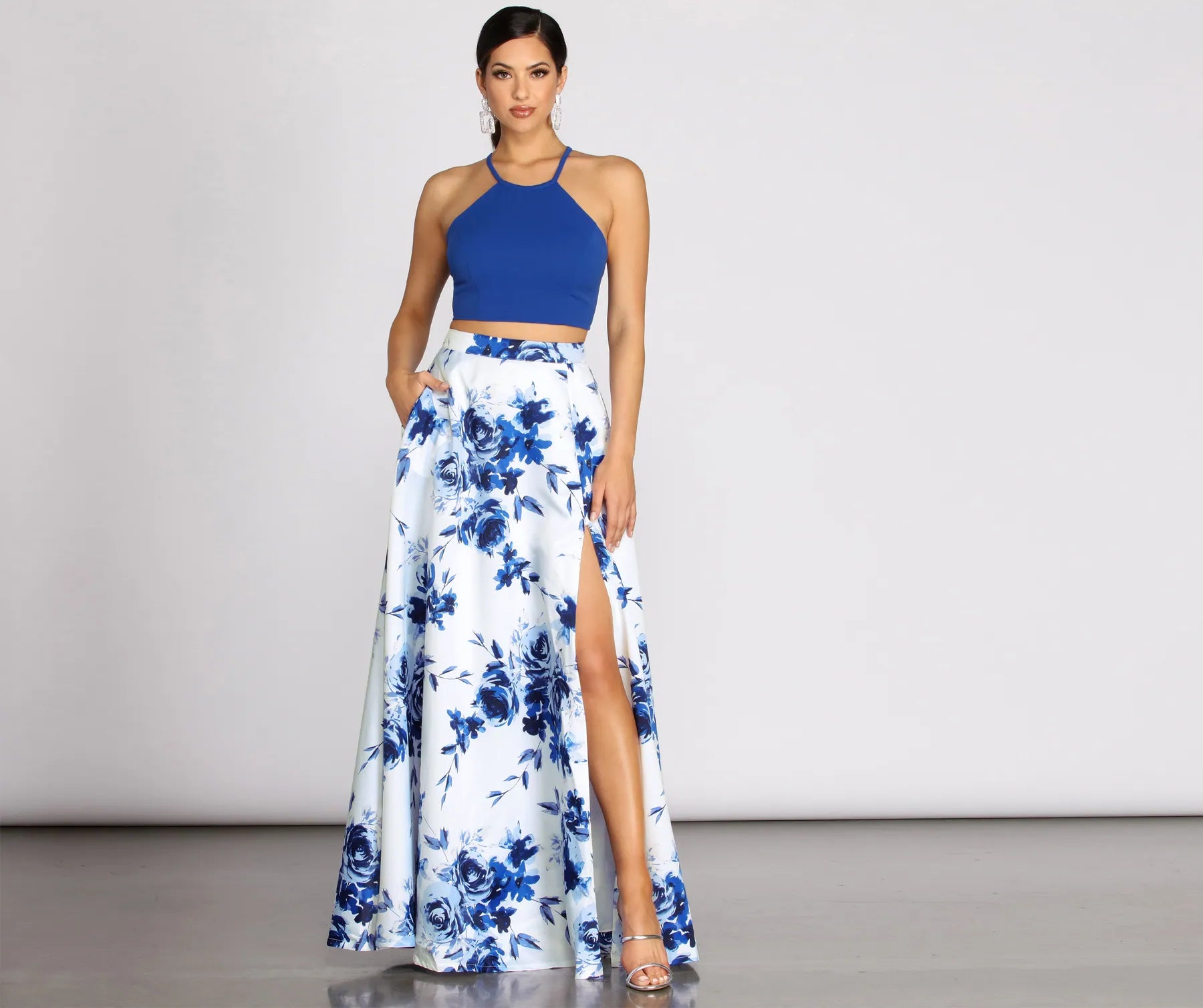 Alma Two Piece Satin & Crepe Dress Refined Women's Classic 