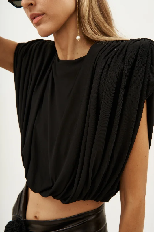 Monstera Black Top Dynamic Women's High - energy