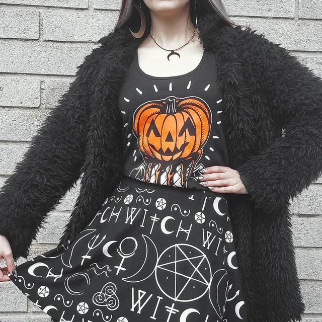 Pumpkin I Scream Cone Graphic Tank Racerback Tank Cashmere