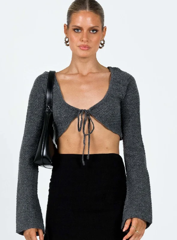 Carmel Bolero Top Charcoal French