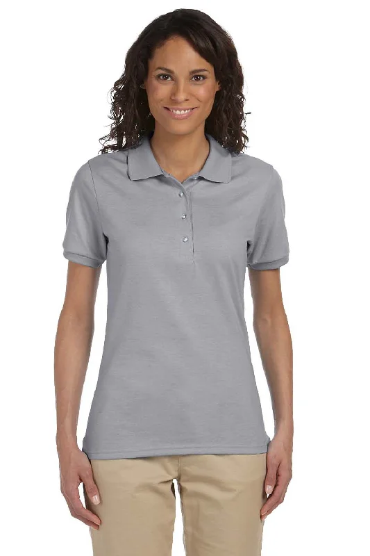 Jerzees Womens SpotShield Stain Resistant Short Sleeve Polo Shirt - Oxford Grey Cashmere