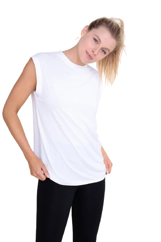 Mono B Checkerboard Mesh Tank Top AT-B0422 Cozy Women's Winter