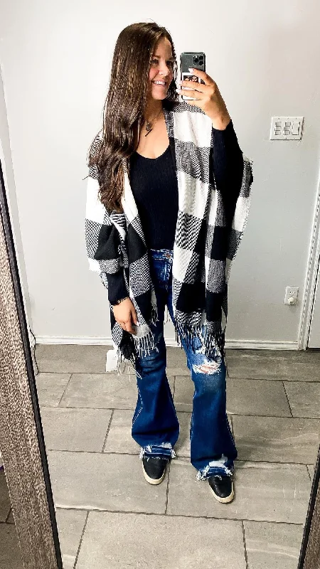 Plaid Shawl Wrap Cool Women's Skate