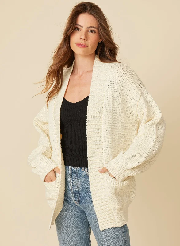 Laurel Cocoon Cardigan - Snow Classic Women's Pin - striped