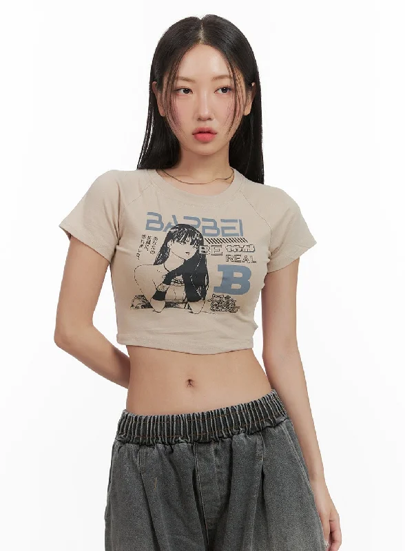 Graphic Crop Top CY420 Sleek Women's 