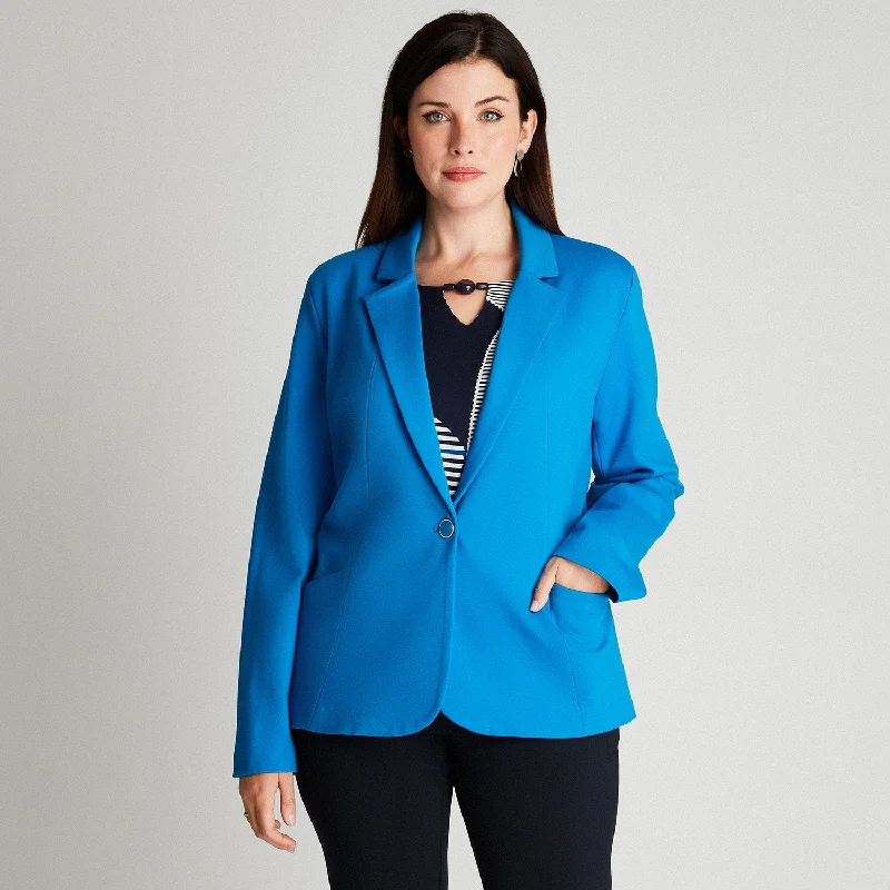 Blazer Manga Larga Celeste Preppy Women's College