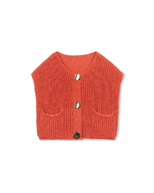 Chunky Crochet Vest Hip Women's Retro