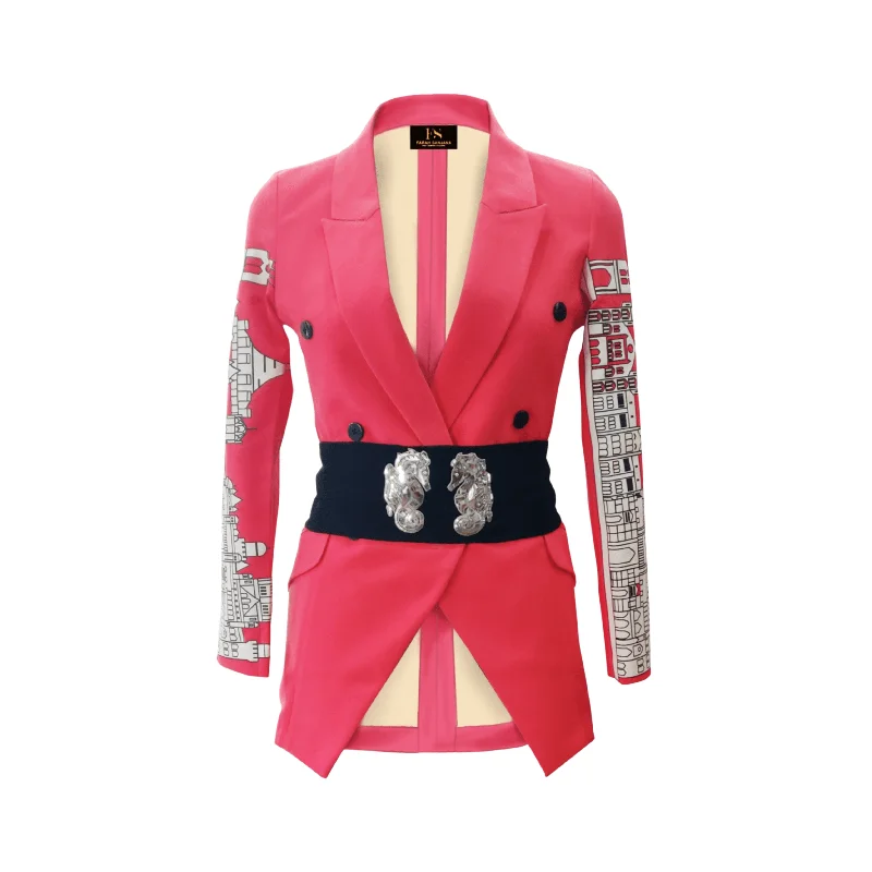 Coral Megalopolis Blazer Hip Women's Urban
