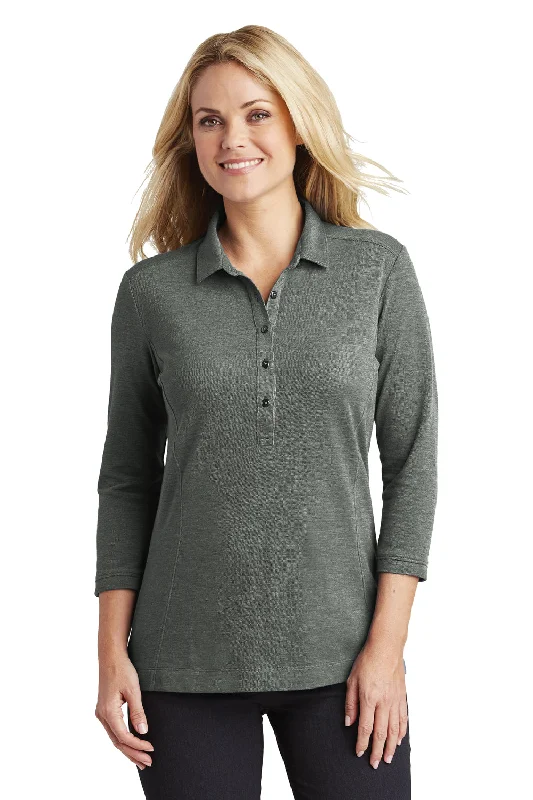 Port Authority Womens Coastal Moisture Wicking 3/4 Sleeve Polo Shirt - Deep Black/White - Closeout performance Port Authority Womens Coastal Moisture Wicking 3/4 Sleeve Polo Shirt - Deep Black/White - Closeout performance