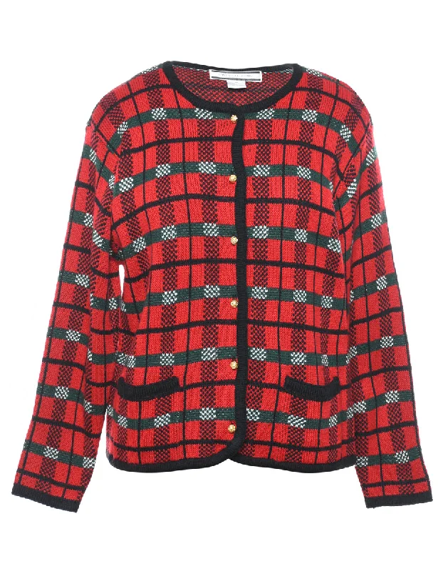 Checked Cardigan - M Classic Women's Tweed