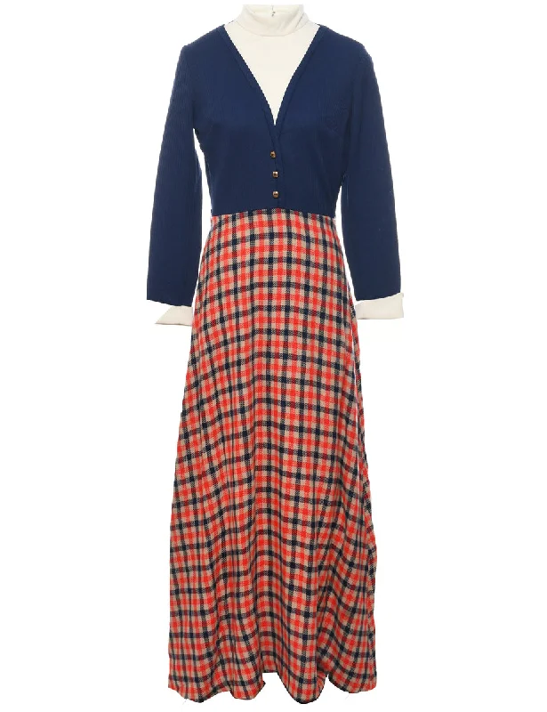 Checked Maxi Dress - M Practical Women's Quick - dry