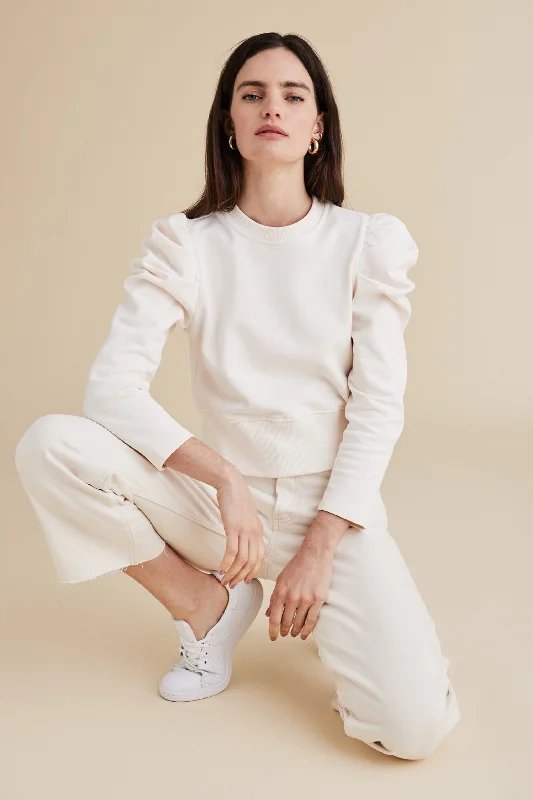 The Just Enough Puff Sweatshirt in Cream Cashmere