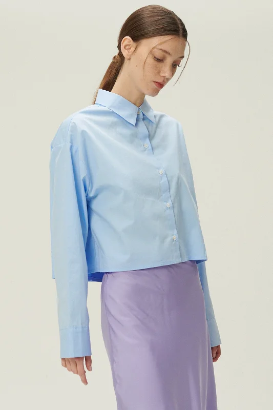 Lucy Open Back Crop Shirt Minimalist Women's Casual