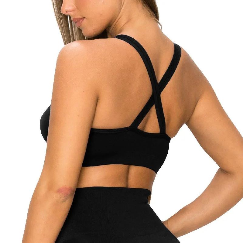 ALWAYS Women's Seamless Tank Top – Active Crisscross Back Crop Top Compression