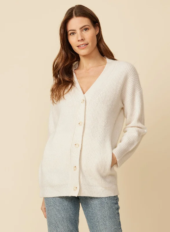 Newport Cashmere Cardigan - Snow Sharp Women's Italian