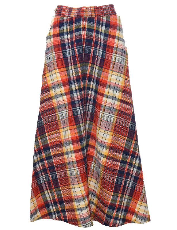 Checked Midi Skirt - S Youthful Women's Anime - inspired