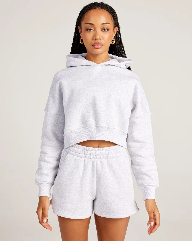Omni Cropped Hoodie - Grey Marle Gym