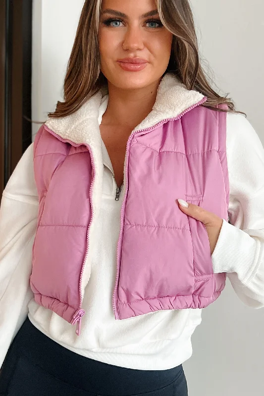 Lifelong Memories Reversible Puffer Vest (Vintage Plum) Confident Women's Power