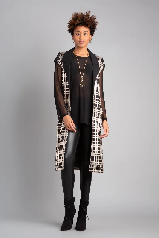 Plaid Foil VEST Classic Women's Pin - striped