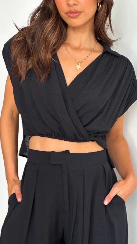 Haku Top - Black Classic Women's Tweed