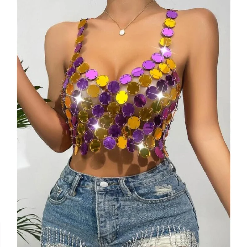 Sexy Camisole Backless Hand-Spliced Tank Top Wholesale Womens Tops Street