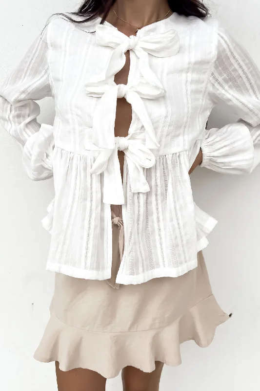Nyssa Top White Earthy Women's Hemp - based