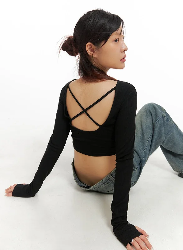 Cross Back Slim Fit Top IY410 Gym