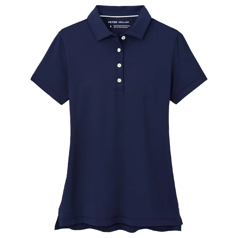 Womens Button Polo Navy - 2025 Sustainable Organic