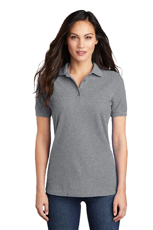 Port & Company Womens Core Stain Resistant Short Sleeve Polo Shirt - Heather Grey Cool Women's Distressed Port & Company Womens Core Stain Resistant Short Sleeve Polo Shirt - Heather Grey Cool Women's Distressed