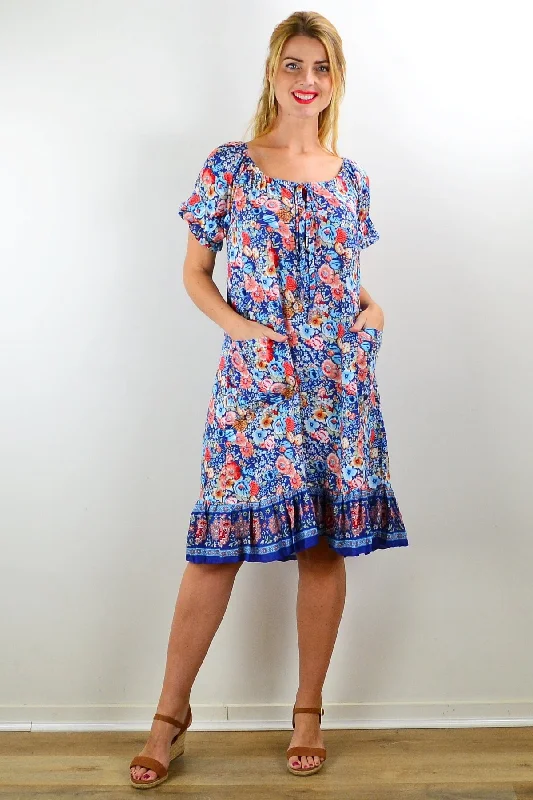 Blue Forest Boho Tunic Dress Refined Women's Velvet