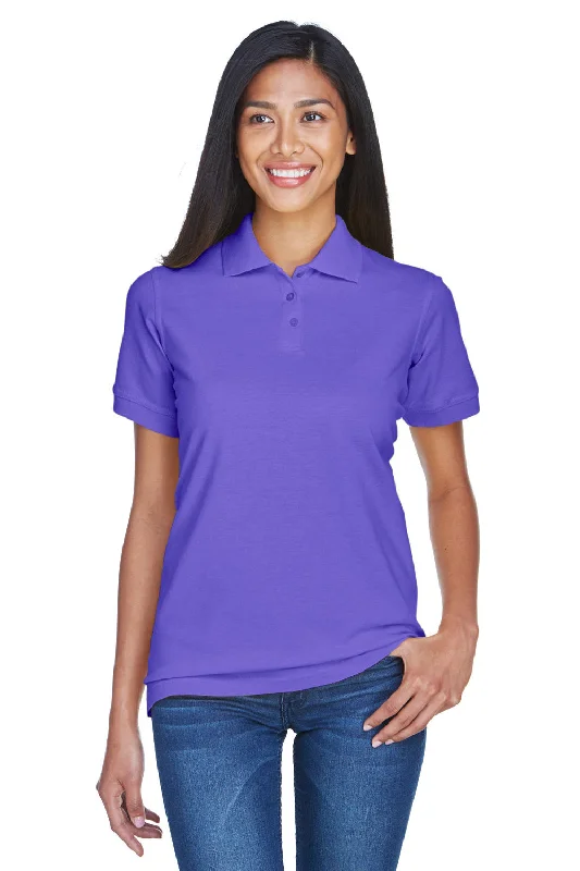 UltraClub Womens Classic Short Sleeve Polo Shirt - Purple - Closeout Streetwear Style for UltraClub Womens Classic Short Sleeve Polo Shirt - Purple - Closeout Streetwear Style for
