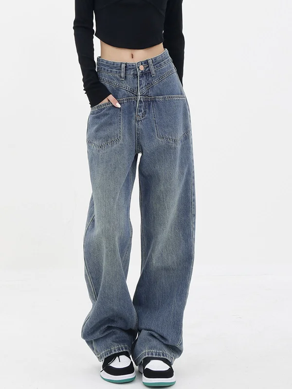 BerryBetty - Baddie Baggy Wide Leg Boyfriend Jeans Modern Women's 