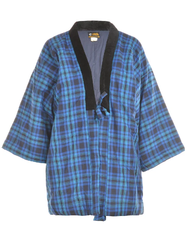 Checked Cropped Kimono - L Athletic Women's High - 