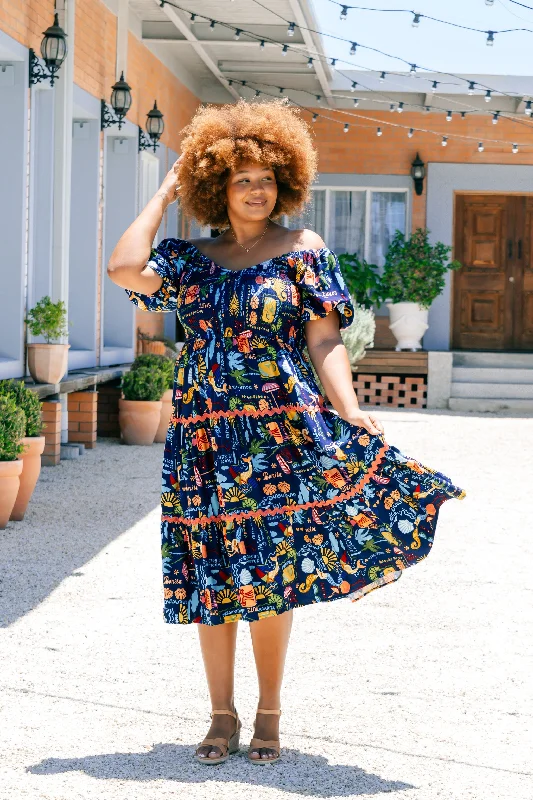 Peri Midi Dress in Euro Summer Feminine Women's Soft 