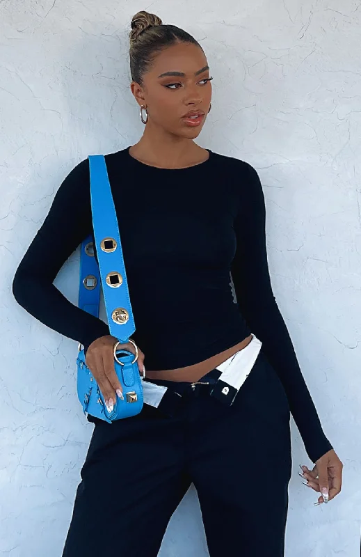 Only For Tonight Long Sleeve Top Black Feminine Women's Style 
