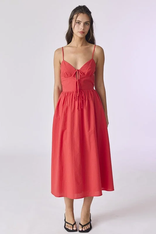 Emma Front Tie Midi Dress Sustainable Organic
