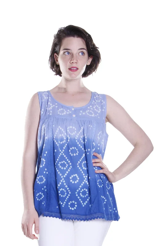 100% Cotton Ombre Tie Dyed Top Luxurious Women's High -  end