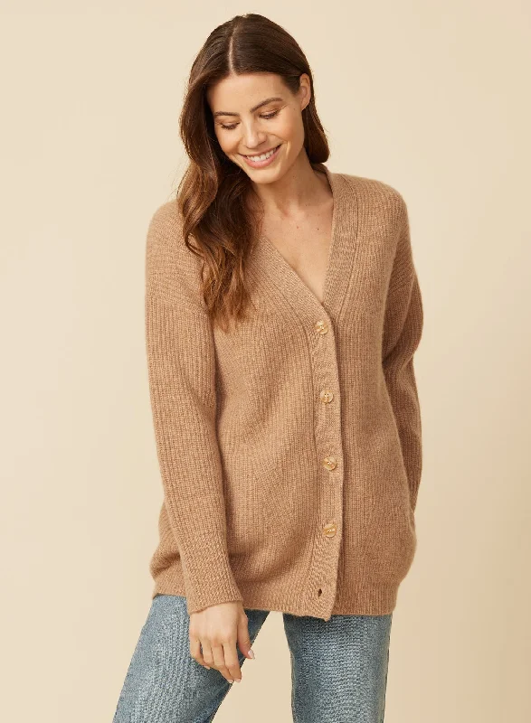 Newport Cashmere Cardigan - Camel Gym