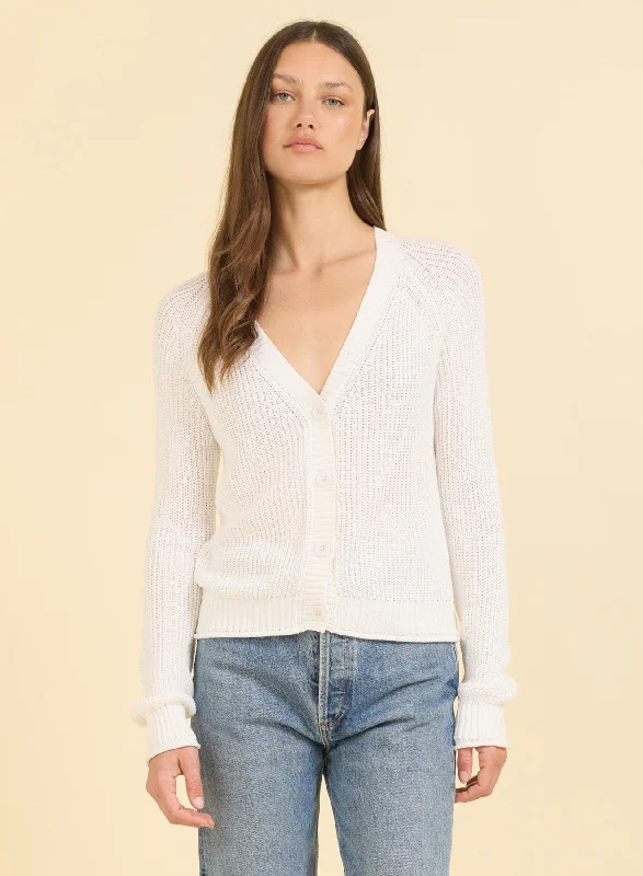 Raleigh Cardigan - White Refined Women's Velvet