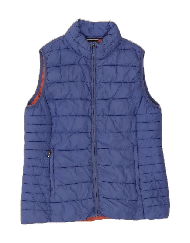 CREW CLOTHING Womens Padded Gilet UK 14 Large Blue Nylon Modern Women's 