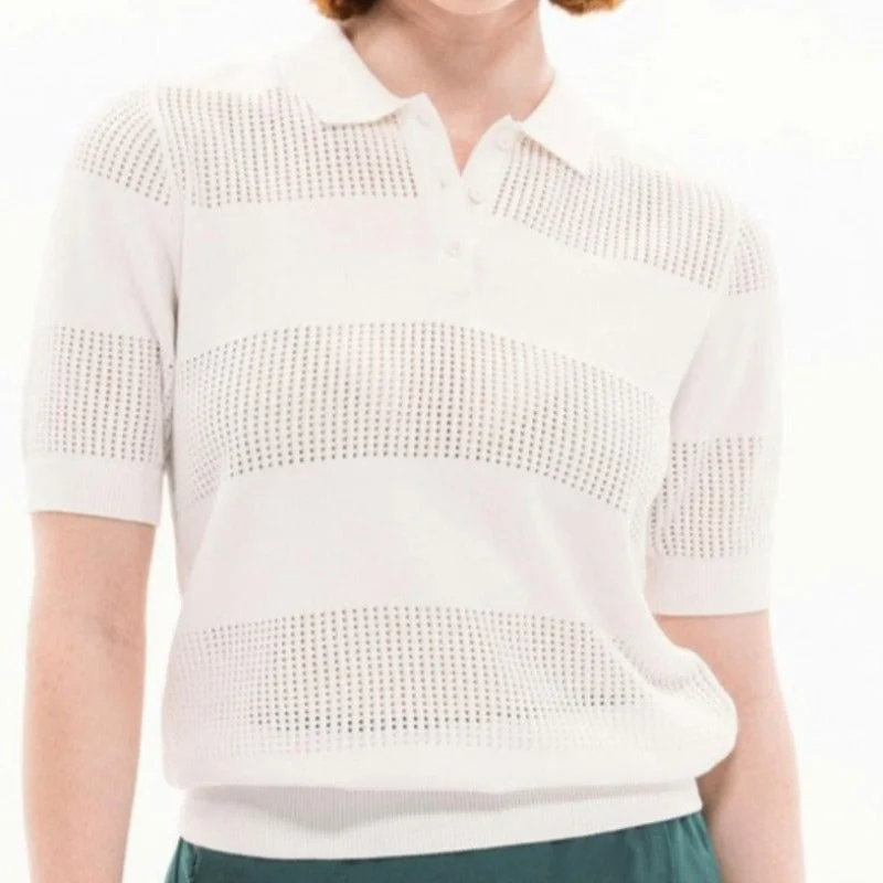 Foray Golf New Textured Knit Polo - White garde