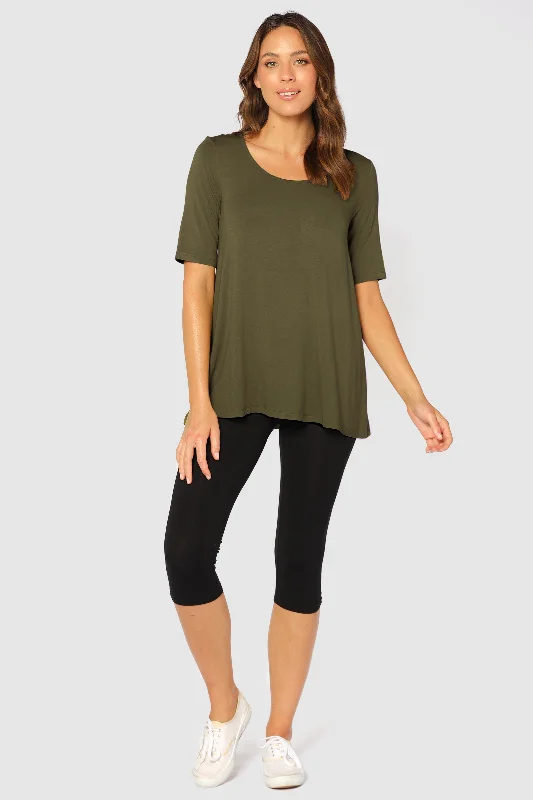 3/4 Leggings - Black Traditional Women's 